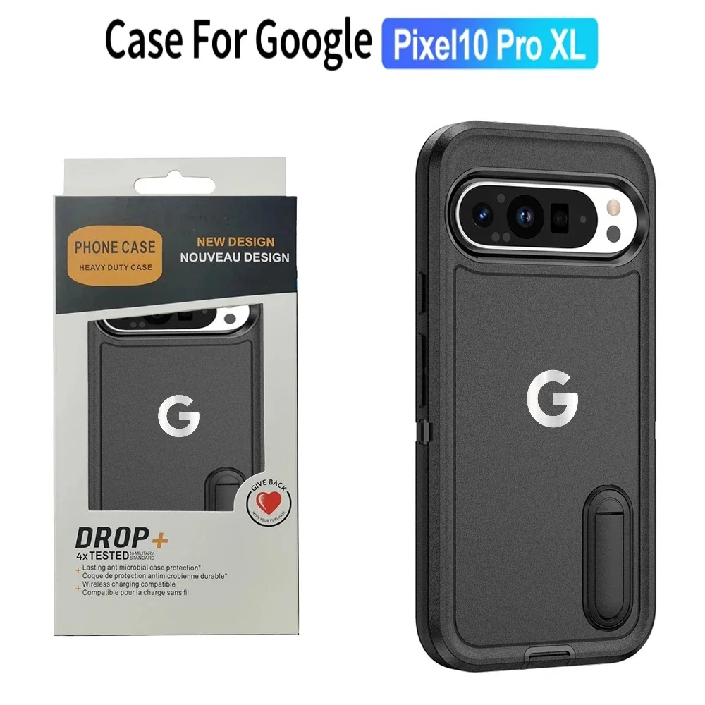 Google Pixel 9 - 3IN1 Heavy Duty Defender Onzichtbare Beugel
