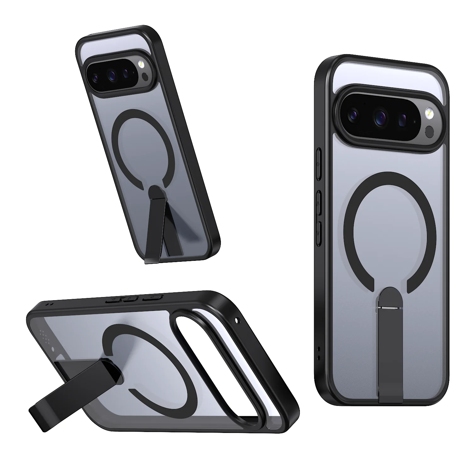 Google Pixel 9 - Luxe Magnetische Stand Armor Robuuste Gevallen